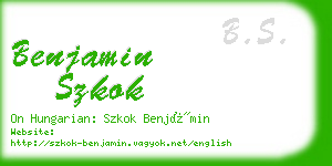 benjamin szkok business card